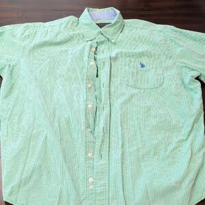 U.S. Polo Assn. Light Green Checkered Button Down Shirt